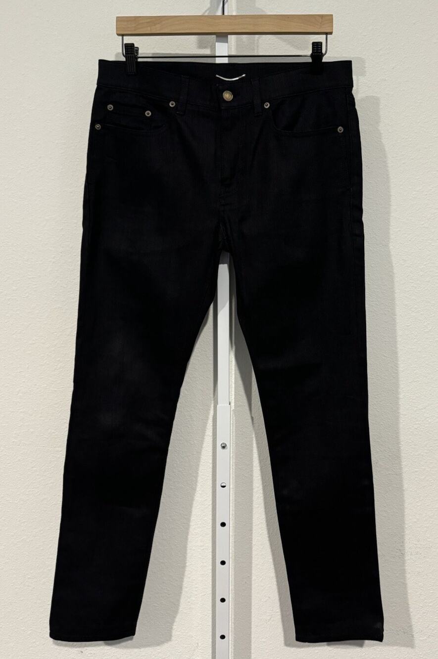 Saint Laurent Paris D02 M/SK-LW Black Denim Jeans sz 32 (31” Inseam)